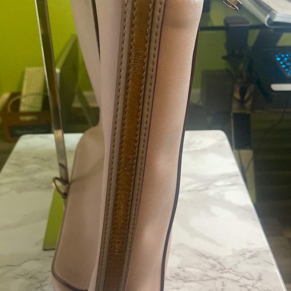🇫🇷✨CHLOE✨Double Zip Laptop/Tote Rosewater Pink Leather with COA and Chloe dusty🌸 - Picture 11 of 15